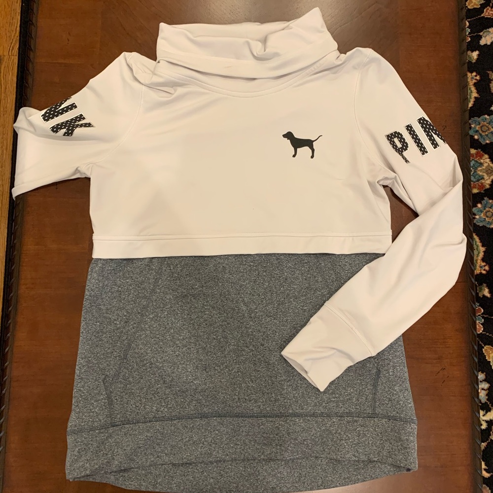 PINK cute white and gray sweatshirt